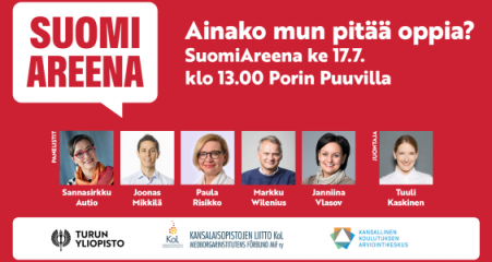 Ainako mun pitää oppia? -tilaisuuden mainos.